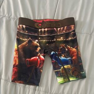 ethika Kids Boxing Bear vs Tiger Compression Shorts - Red Blue Multicolor
